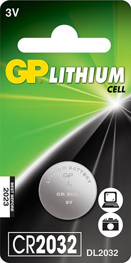 GP pile bouton, Lithium, CR2032, 1-p